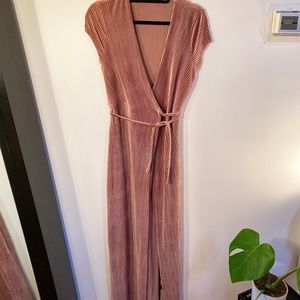 Blush corduroy wrap dress